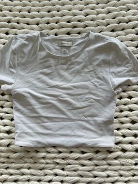 Babaton White Short Sleeve Crew Tee